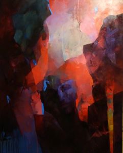 © Larissa Strunowa., Der Sprung in die Transzendenz 150x120 <oil