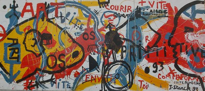 Jean Stark - Courir plus vite - Acrylique sur toile, triptyque - 1993 - 100 x 240 cm