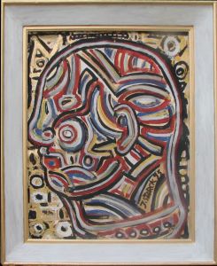 Jean Starck - Portrait Chinois - Oil and acrylic on Canson paper, 1993, 86 x 72 cm